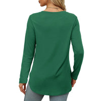 Traf 2024 Mujer Womens Long Sleeve Round Neck Shirts Side Split Basic Loose Tunic Tops Casual Shirts Ropa De Mujer Fashion