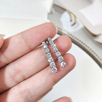 BXINY 2.8CT Full Moissanite Drop Earrings S925 Silver D Color Lab Diamonds Tassel Dangle Earring for Women Wedding Gifts Jewelry