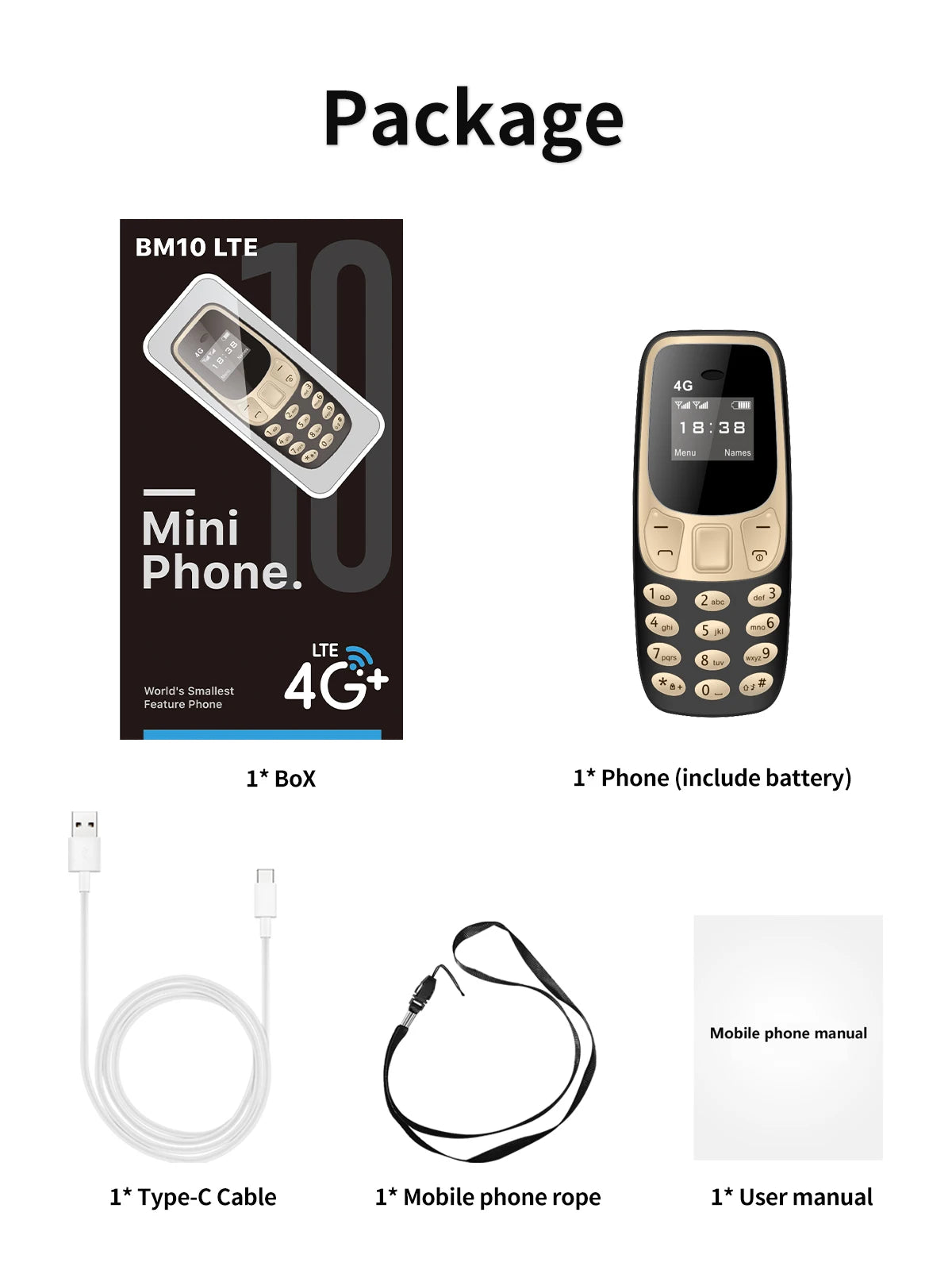 SERVO BM10 4G Mini Button Function Phone Speed Dial Auto Call Recorder Blacklist 2 SIM Small Mobile Phone Multilingual 2025 New