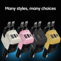 Elough 120W Car Charger Super Fast Flash Charge USB/Type C Multi Port Charger 4 in 1 Expansion Cable