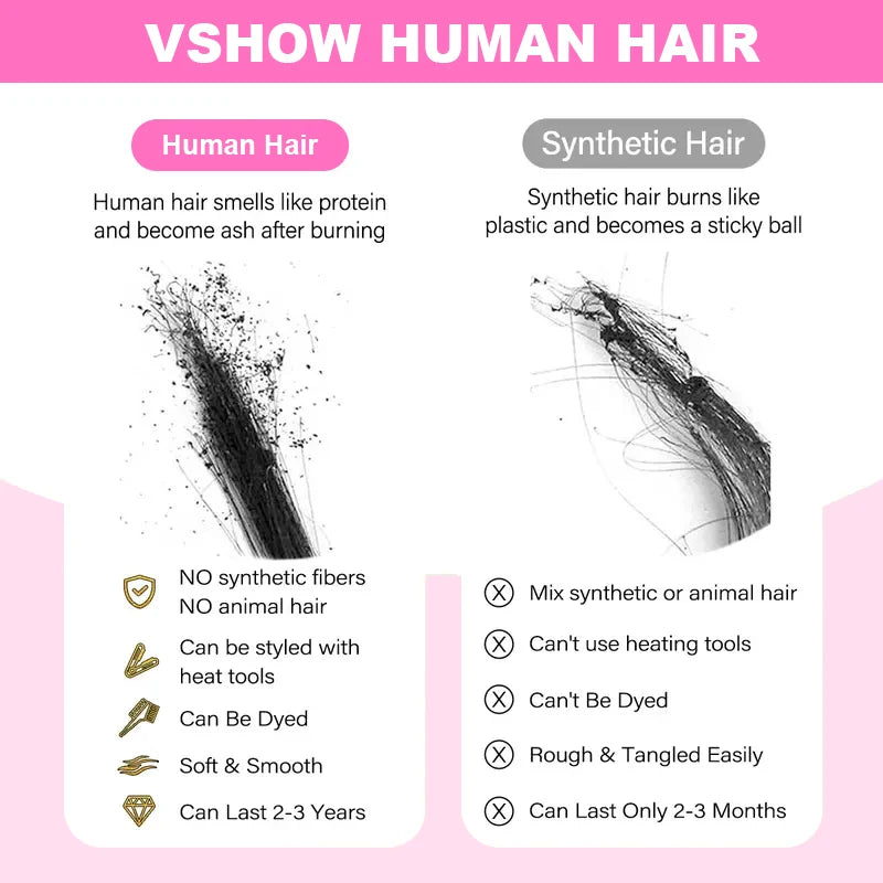 VSHOW Burmese Curly 3 IN 1 Half Wig Flip Over No Glue Install with Drawstring Beginner Friendly 100% Human Hair Natural Hairline