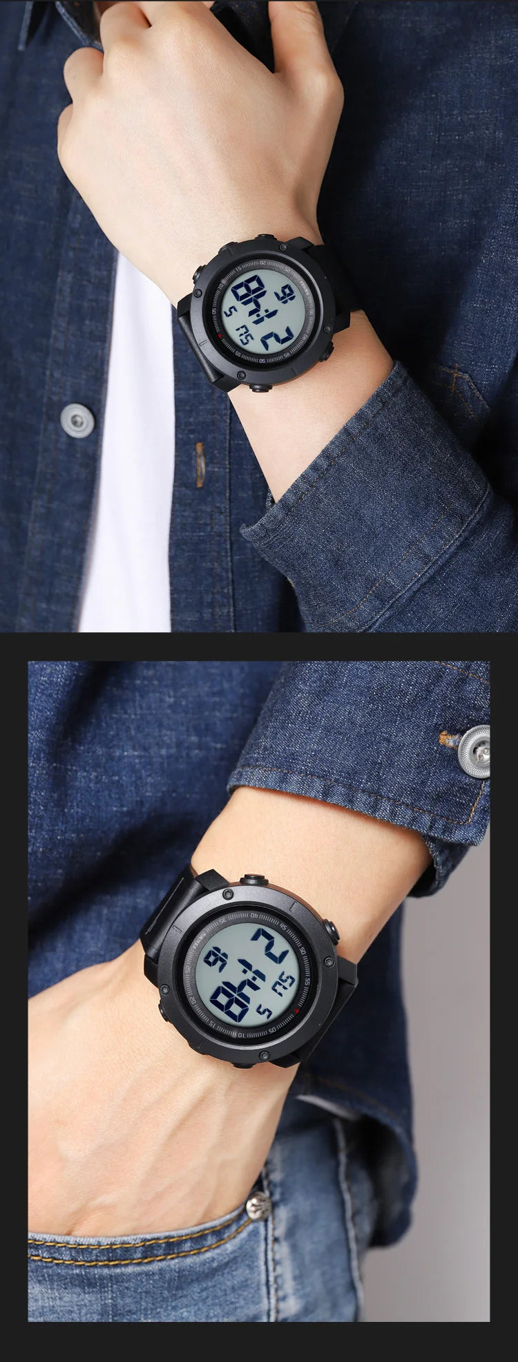 SKMEI 2122 Men's Electronic Watch Sports Waterproof Glow Electronic Watch Multi functional Student LED Watch Men's