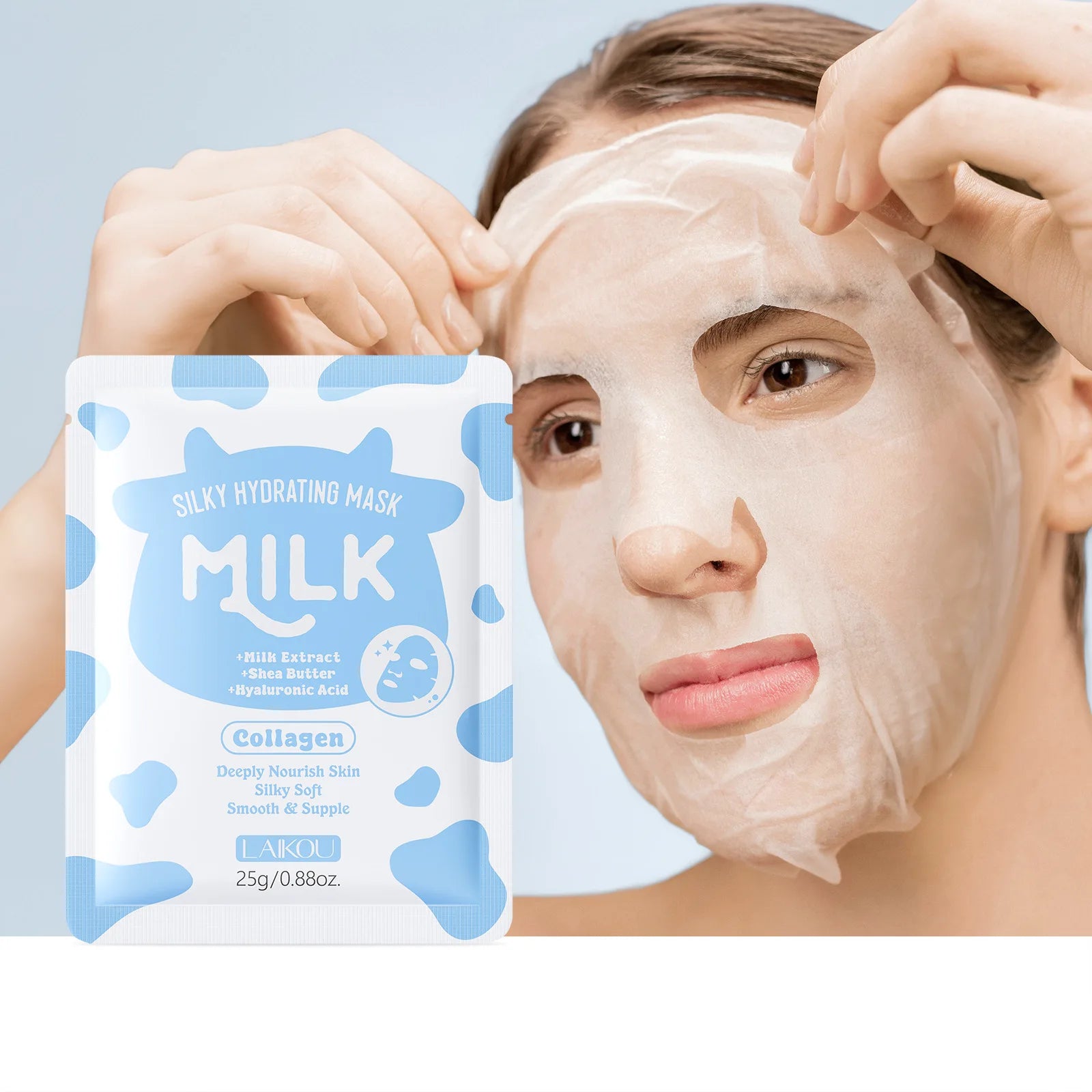 LAIKOU Milk Facial  Face Mask Shrink Pores Deep Hydrating Overnight Mask Moisturizing  Brightening Face Skin Care