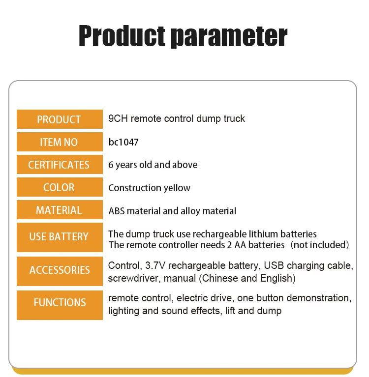 RC Car Children Toys Remote Control Car Toys For Boys Radio Control Excavator Dump Truck Bulldozer Electric car Kids Toys Gift