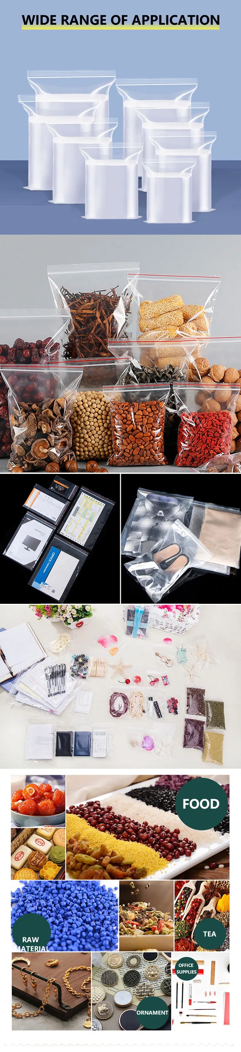 Small Zip Lock Plastic Bags Reclosable Transparent Bag Vacuum Storage Bag Ziplock Food Storage Bags Plastic Zip bag Sealing bag