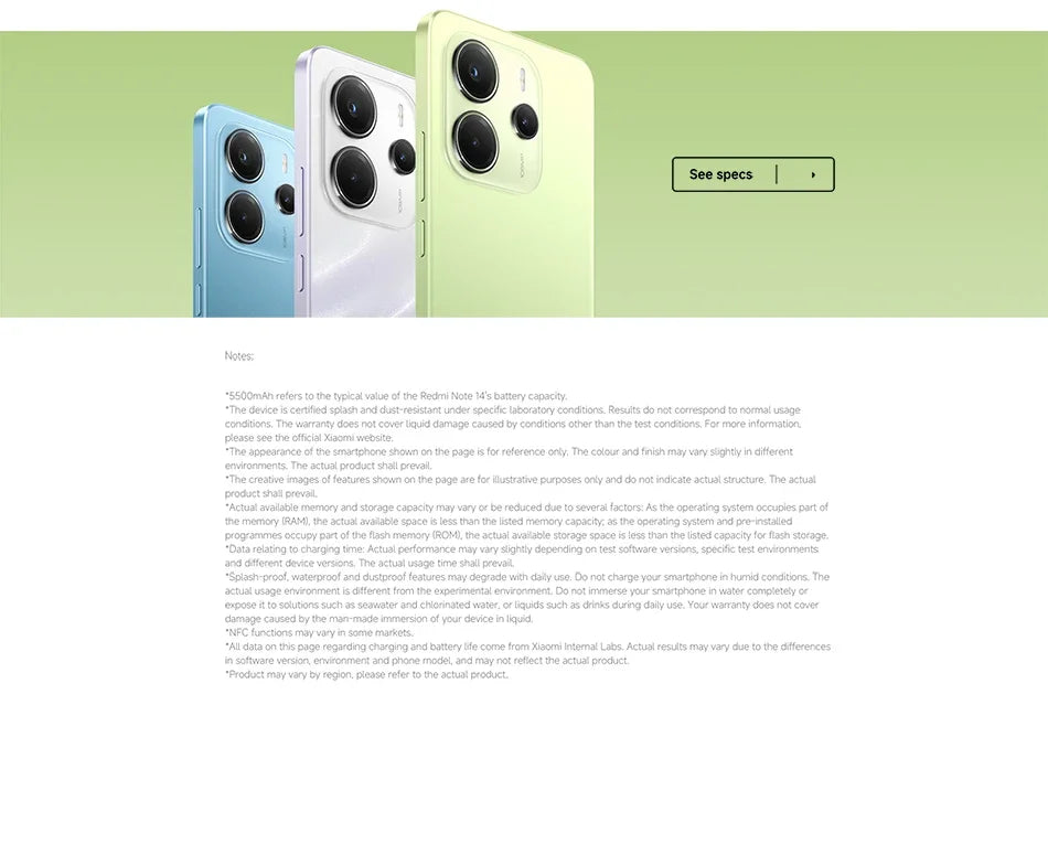 Xiaomi Redmi Note 14 Global Version MediaTek Helio G99-Ultra 108MP AI Camera 6.67" AMOLED 120Hz Display 5500mAh