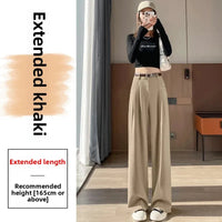 High Waist Slim Fit Straight Leg Suit Pants Wide Leg Casual Trousers Women's Autumn New Arrival Red Color Business Office Wear