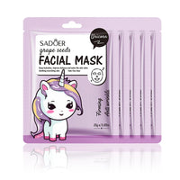 5pcs SADOER Cartoon Fresh Fruit Facial Mask Anti Wrinkle Moisturizing Soothing Brightening Hydrating Face Mask Skin Care