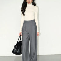 Multicolor Office High-waisted Wide-leg Suit Pants Women's 2025 Autumn Loose and Drape Casual Straight Mopping Trousers