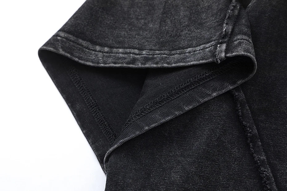 Streetwear Patchwork T-shirts Hip Hop Harajuku Oversized Tee Shirt 2025 Men Fashion Punk Y2K T Shirts Black Loose Tshirt Top