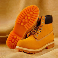 Unisex Leather Round Toe Thick Sole Safety Boots Casual Genuine Leather Quality Boots For Women Men