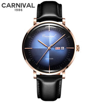 Carnival Brand 3D Curved Dial Luxury Sapphire Automatic Watch for Man Leather MIYIOTA Mechanical Watch Sports Wristwatch Male