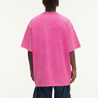 Summer men's washed T-shirt women's cotton loose round neck oversized T-shirt men's Korean Y2k top casual retro