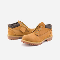 Unisex Leather Round Toe Thick Sole Safety Boots Casual Genuine Leather Quality Boots For Women Men