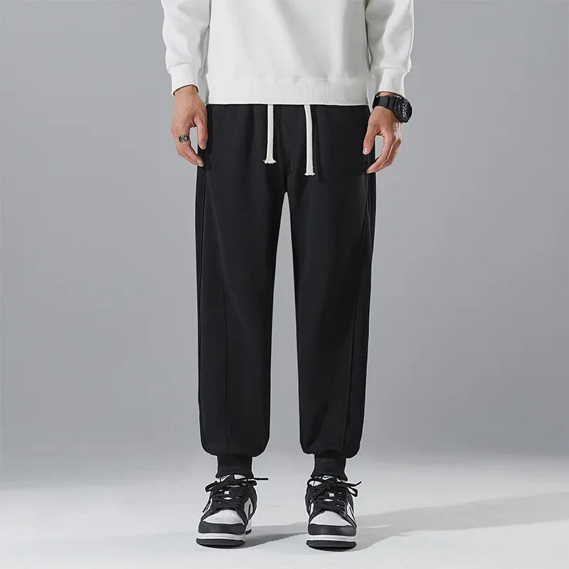 Spring Men's Jogger Pants Elastic Sport Sweatpants Big Size Plus Large 6XL 7XL 8XL Casual Fashion Grey Calf Trouser Autumn Cargo