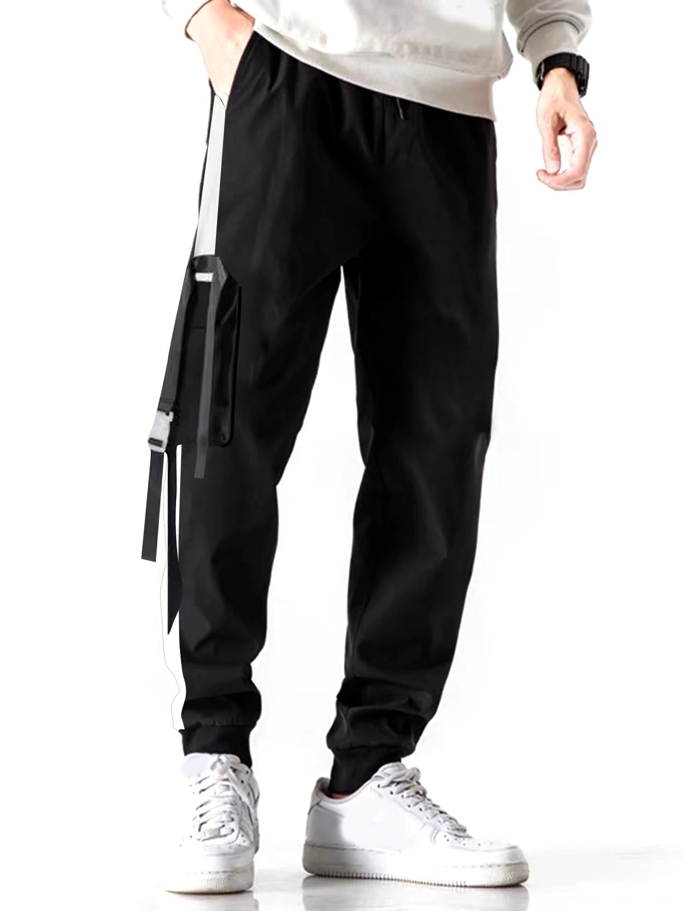 Classic Design Multi Pocket Cargo Pants, Men's Casual Loose Fit Drawstring Cargo Pants/Joggers For Spring Summer Outdoor