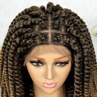 16" Full Lace Twisted Braided Wigs for Black Women Synthetic HD Lace Front Braids Wigs with Baby Hair Natural Lace Braiding Wigs