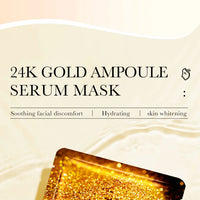 10pcs SADOER 24K Gold Vitamin C Hyaluronic Acid Face Mask Facial Moisturizing Firming Hydrating Facial Masks Skin Care Products