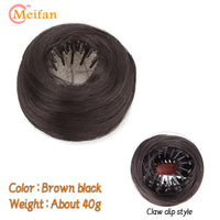 Messy Straight Hair Bun Hair Extensions Synthetic Mini Hair Clip Bun Hairbands Donut Wig Accessories High Bun Hair Extensions