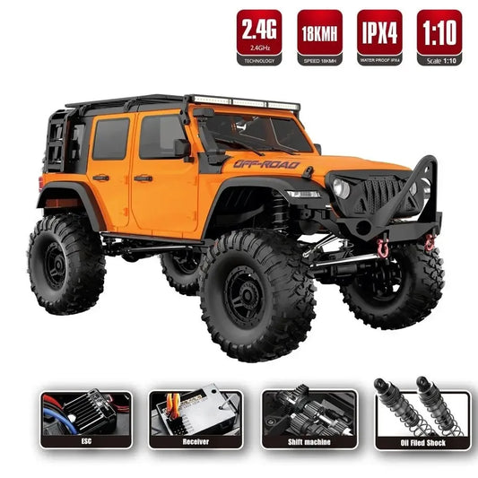 RC Car 1/10 HB RTR  Remote Control Vehicle 2.4G Full Proportional Rock Crawler LED Light 4WD Off-Road Climbing Truck Toys Gifts