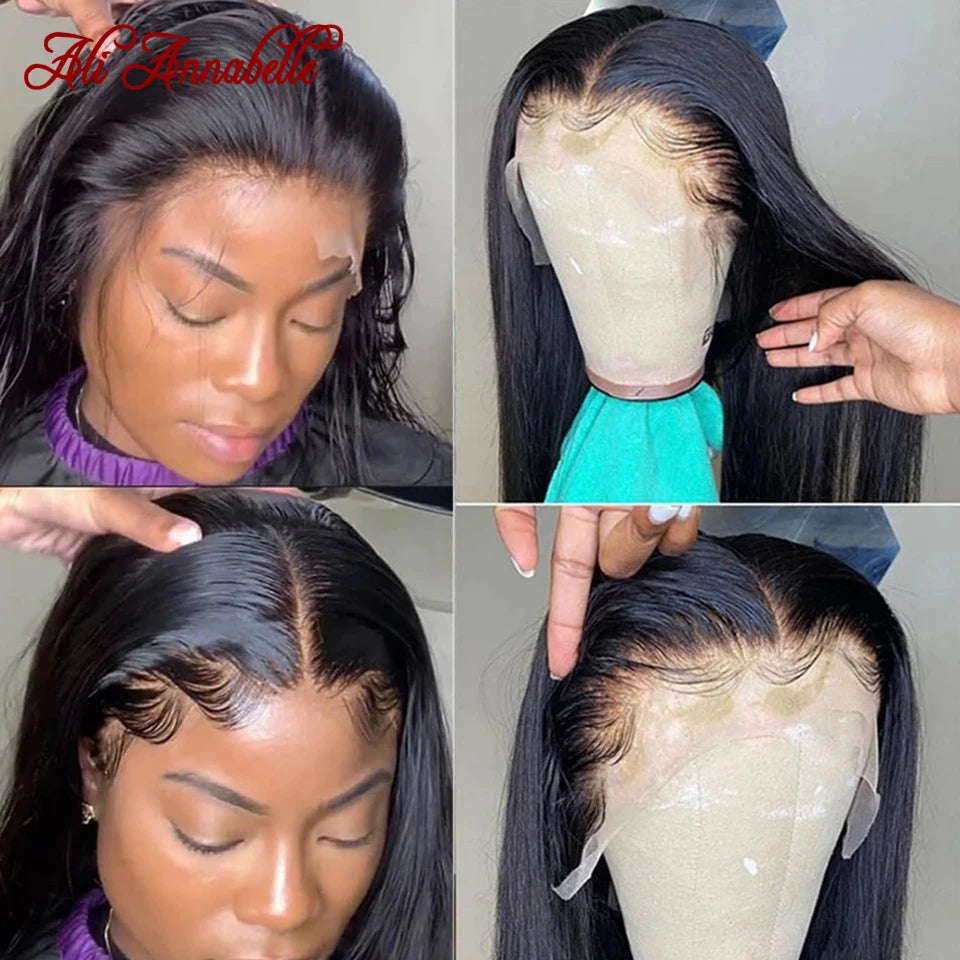 Malaysian Straight Lace Front Wigs Preplucked 13x4 13x6 Transparent Lace Frontal Wig Ali Annabelle Lace Front Human Hair Wigs