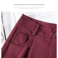 High Waist Slim Fit Straight Leg Suit Pants Wide Leg Casual Trousers Women's Autumn New Arrival Red Color Business Office Wear