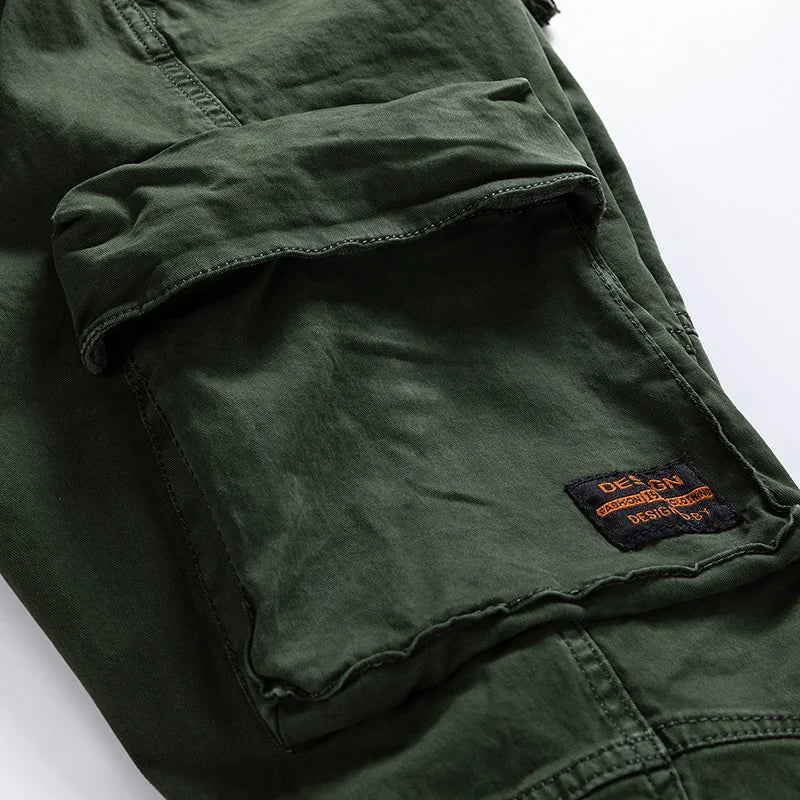 Spring and autumn trendy Cargo pants for men, slim, leggings, ruffian and handsome trousers, American multi bag pants, outdoor v