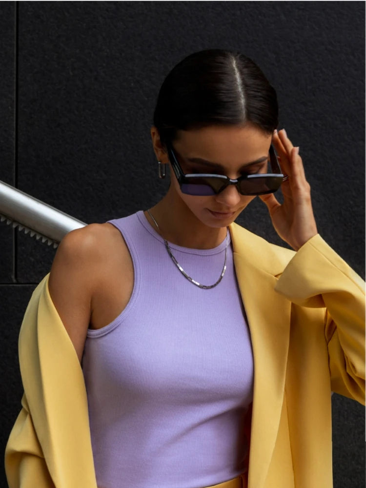 Women's Corset Summer 100% Cotton Crop Top Y2k Knitted Camis O Neck Knit Camisole Sleeveless Vest Solid Slim Tank Tops Women