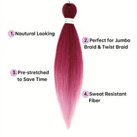 Braiding Hair Pre-stretched 26Inch Hair Extensions for Afro Crochet Braids Synthetic Fake Hair DIY Multi-Color Optio Jumbo Braid