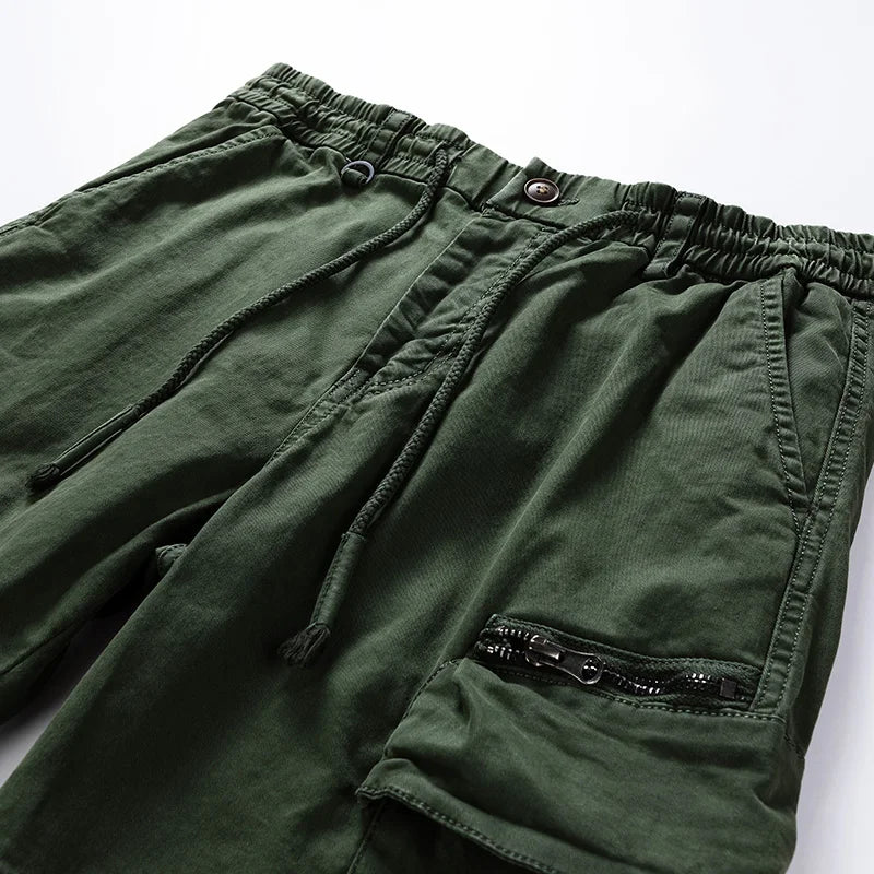 Spring and autumn trendy Cargo pants for men, slim, leggings, ruffian and handsome trousers, American multi bag pants, outdoor v