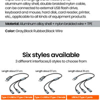 USB Type C HUB Multiple Splitter Adapter OTG Data Transfer 3/2 Port USB Power Charging Hub Cable Connector Adapter