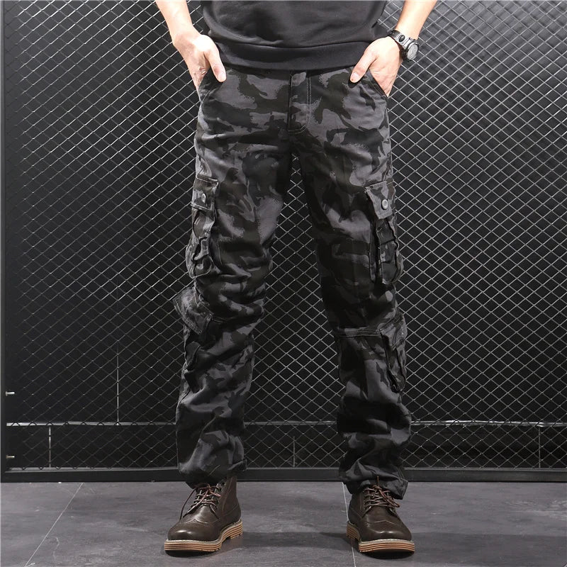 Camouflage Pants Men Hiking Pants Cargo Work Camo Outdoor Sports Trousers Hip Hop Streetwear Tactical Pants