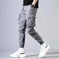 Classic Design Multi Pocket Cargo Pants, Men's Casual Loose Fit Drawstring Cargo Pants/Joggers For Spring Summer Outdoor