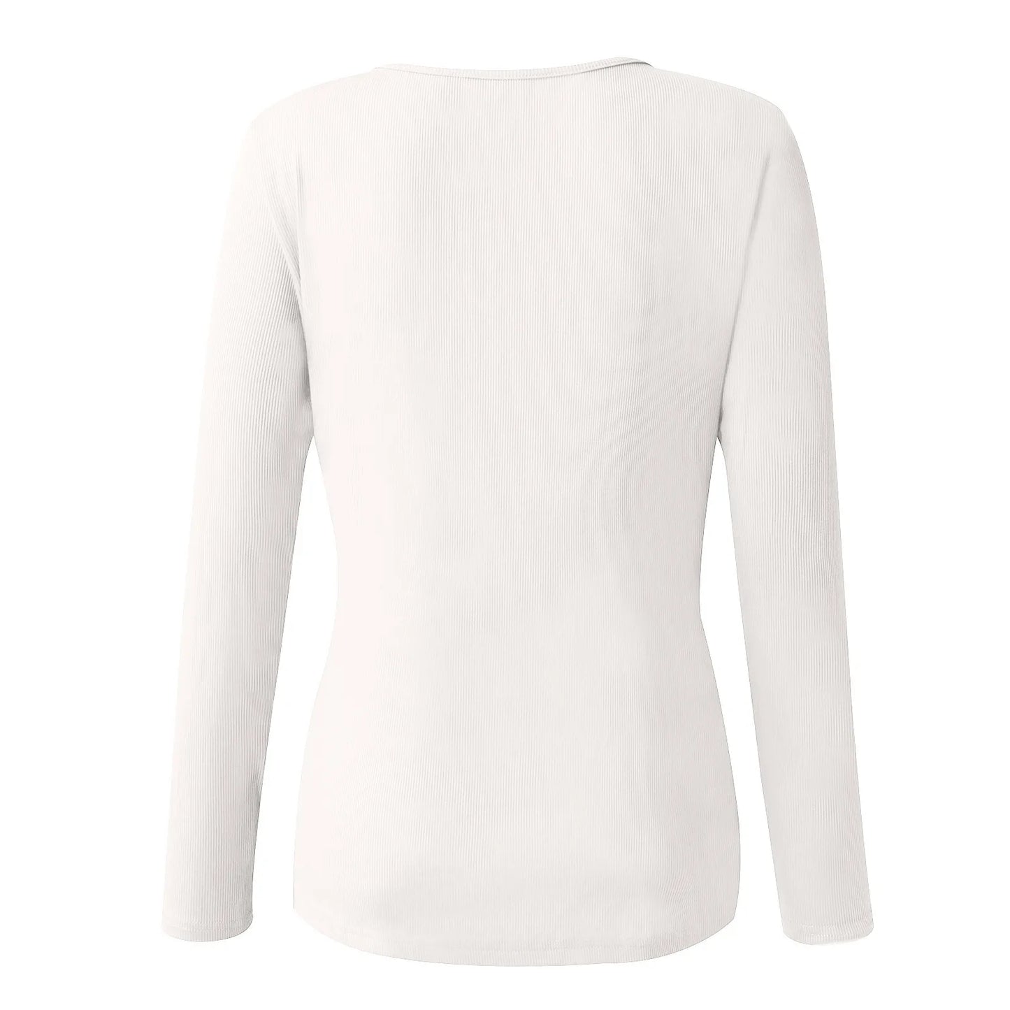 Women'S Button Color V-Neck Long Sleeve T-Shirt Top Blouse Tee Solid Color Sexy Slim Spring Autumn Lady Button Knit Top Women So