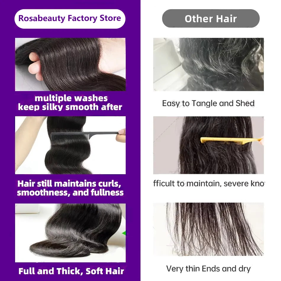 30 40 Inch Body Wave 100% Human Hair Bundles Virgin Hair Water Wave Bundles Double Weft Raw Hair Extensions Weaving Tissage 16A