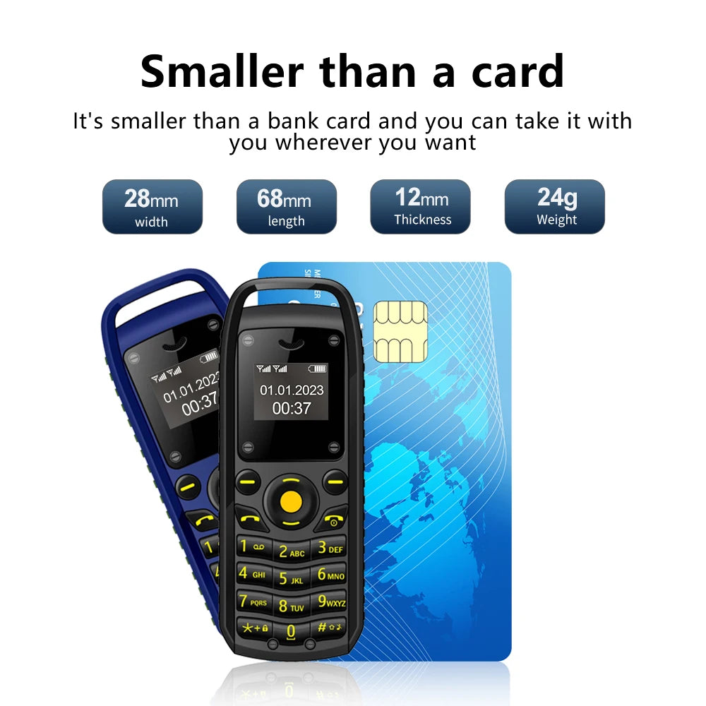 SERVO B25 Button Mini Mobile Phone 2 SIM Standby Bluetooth Dialing Surround Wear Blacklist Smallest Backup Cellphones for Sports