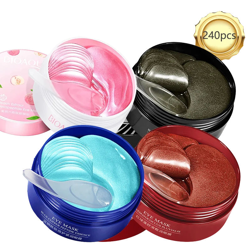 240pcs=120pairs Eye patches Hyaluron Acid & Gold & Seaweed & Black Pearl Hydrating Moisturizing Crystal Collagen Gel Eye Mask