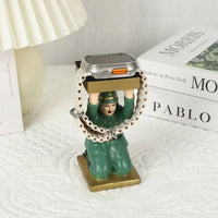 Simulated Funny Expressions Figurine Sensory Toy Ornaments Kneel Down Resin Statue Crafts Model Spoof Tray Stand Children Toys