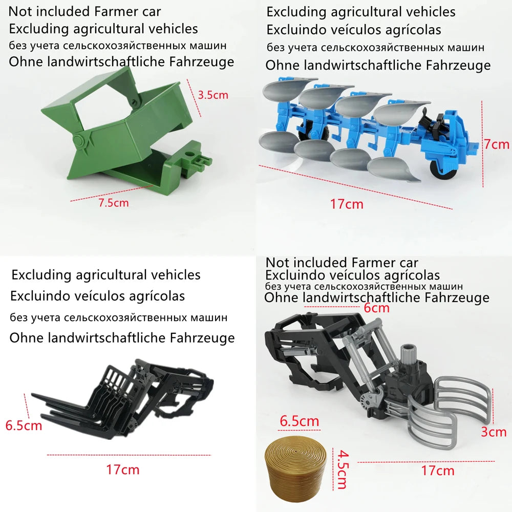 RC Car Tractors Trailer 2.4G Radio Controlled Farm Cars Farming Simulator Truck Miniature Farmer Animal Model Toys Children Boys