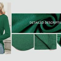 Traf 2024 Mujer Womens Long Sleeve Round Neck Shirts Side Split Basic Loose Tunic Tops Casual Shirts Ropa De Mujer Fashion