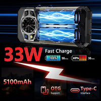 CUBOT KingKong AX Rugged Unlocked-Android14/MTK G99/24G RAM+256G ROM Dual SIM/6.58"&1.32"DualScreen/100MP/IP68 IP69K/33W/GPS/NFC