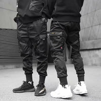 Trendy Men's Loose-fit Cargo Pants Autumn Winter Bell Bottoms Multiple Pockets Casual Style Street Dance Fashion