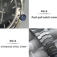 PAGANI DESIGN 2025 New Thin 7mm Fashion Men Quartz Watch V2 Stainless Steel Sapphire 10Bar Waterproof  C3 reloj hombre