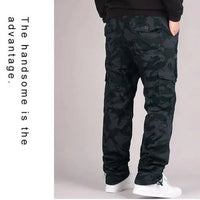 Men's Winter Cargo Pants Double Layer Fleece Warm Thick Camouflage Tactical Cotton Long Trousers Men Baggy Casual Cotton Pants