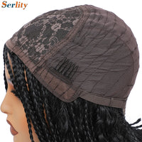 New Style Bob Box Braided Wigs For Black Women 12inches Synthetic Box Braids Crochet Hair Wigs On Sale Clearance Short Black Wig
