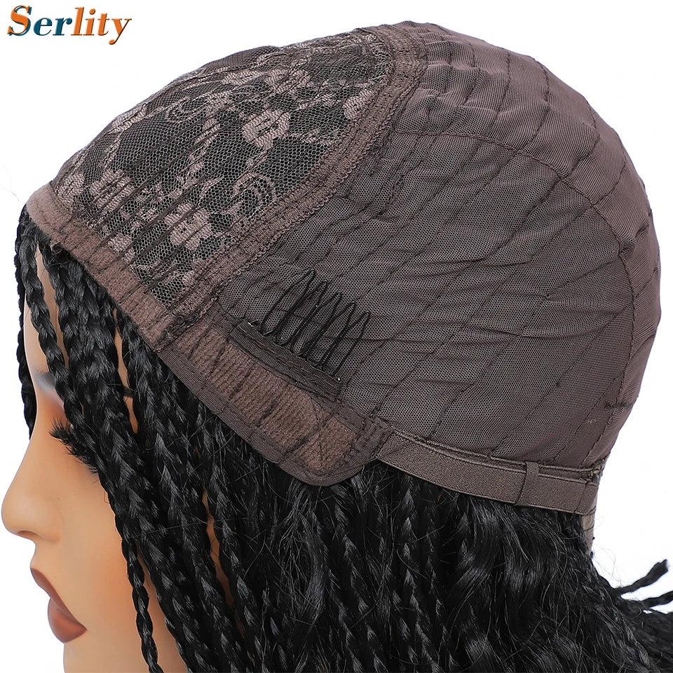 New Style Bob Box Braided Wigs For Black Women 12inches Synthetic Box Braids Crochet Hair Wigs On Sale Clearance Short Black Wig