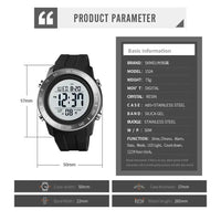 SKMEI 1524  2 Time LED Digital Wristwatches Mens Waterproof Chrono Count Down Male Hour montre homme Big Dial Sport Men Watch