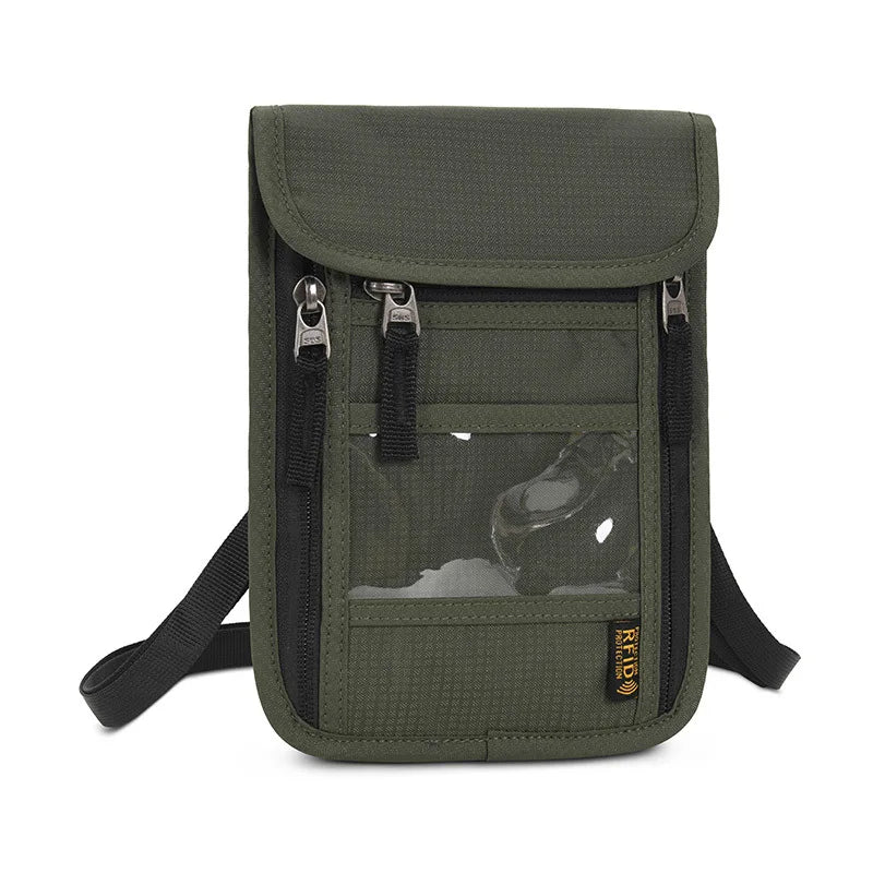 Travel Passport Bag Neck Document Bag Nylon Wallet Family Rfid Blocking Multi-Pockets Anti-Theft Credit Card Passport Holder New