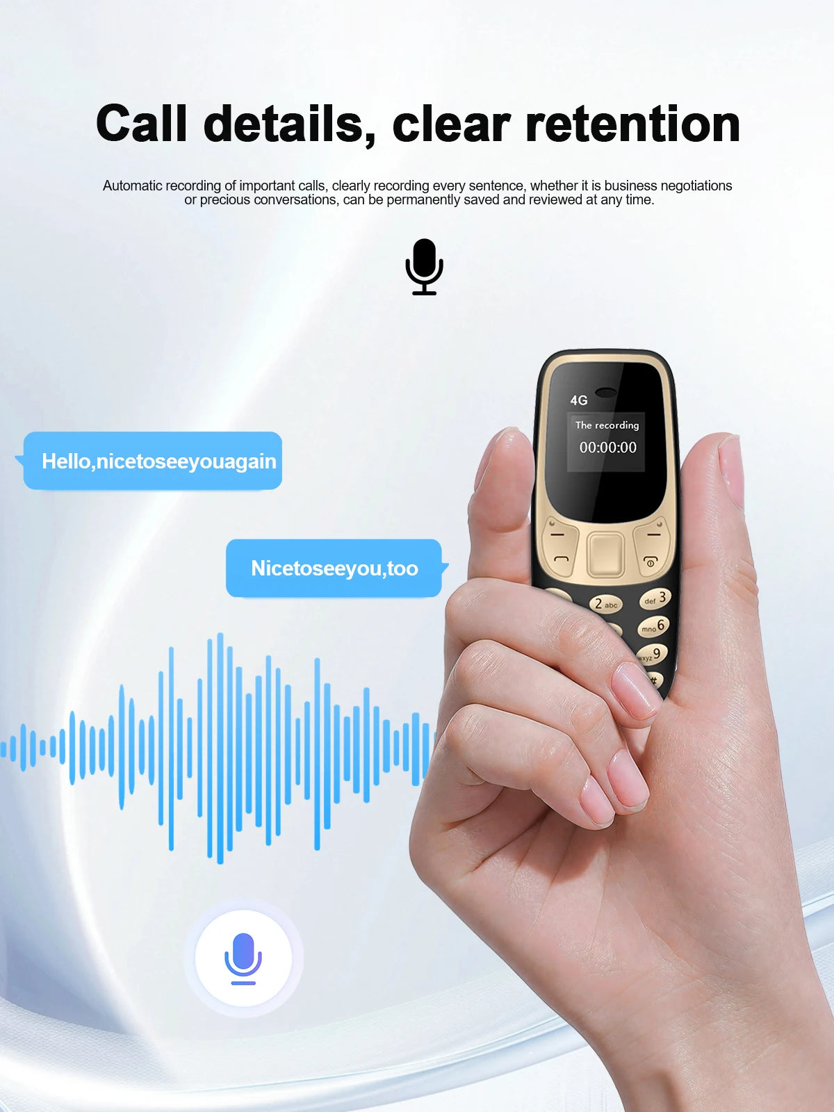 SERVO BM10 4G Mini Button Function Phone Speed Dial Auto Call Recorder Blacklist 2 SIM Small Mobile Phone Multilingual 2025 New