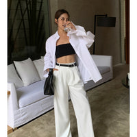 Multicolor Office High-waisted Wide-leg Suit Pants Women's 2025 Autumn Loose and Drape Casual Straight Mopping Trousers